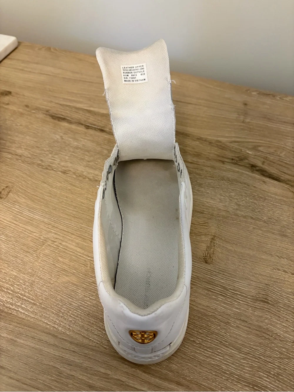 Tory Burch White Leather Low-Top Sneakers with Gold Logo